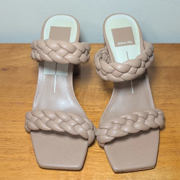 Dolce Vita Paily Braided Sandals Tan 3" Block Heel Summer Women's Size 6.5 - Picture 2 of 7